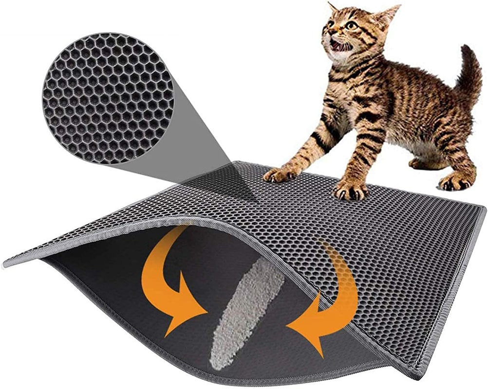 Easy clean cat litter tray mat